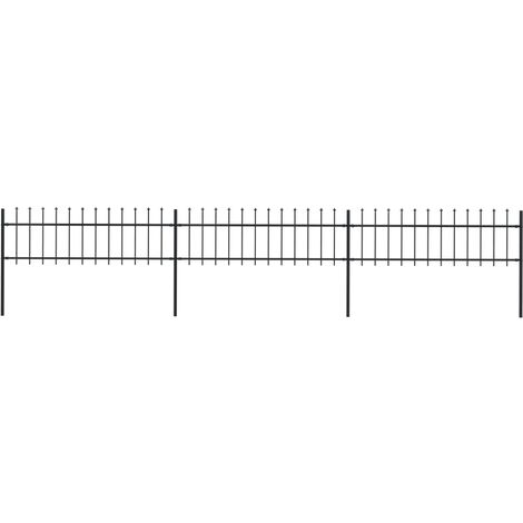 Recinzione da Giardino con Punta a Lancia in Acciaio 537x60 cm Nero vidaXL