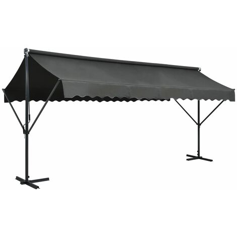 Tenda Parasole con Piedistallo Idrorepellente Antracite varie dimensioni dimensioni : 5 x 3 m