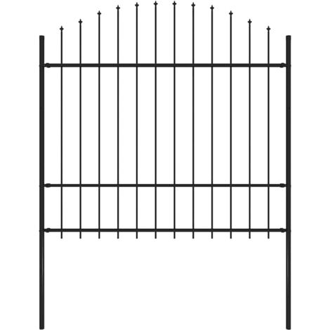 vidaXL Recinzione da giardino con punta a lancia in acciaio 181x175 cm nera