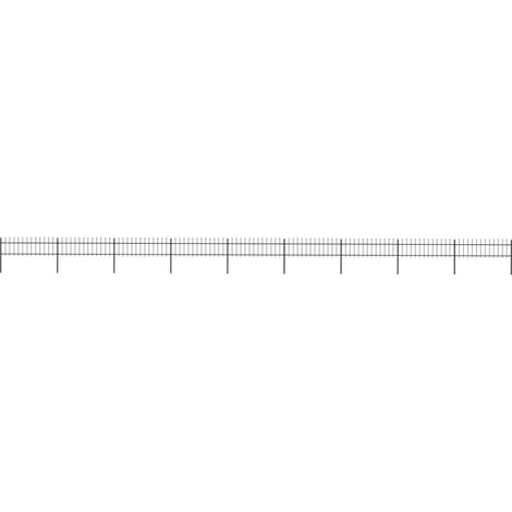 vidaXL Recinzione da Giardino con Punta a Lancia in Acciaio 1603,5x60 cm Nero