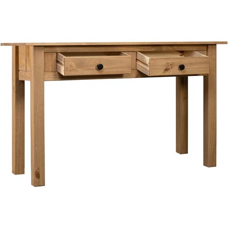 VidaXL Tavolo Consolle Bianco 110x40x75 cm in Legno Massello di Pino