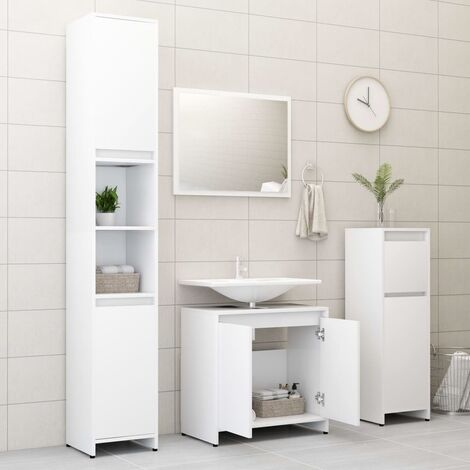 Bagno moderno con lavabo su toletta sgabello e specchio con scaffalatura