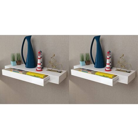 Mensole con Cassetti 2 pz Bianco 80 cm vidaXL 157537