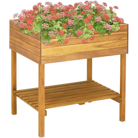 vidaXL Fioriera Alta 78,5x58,5x78,5cm in Legno Massello di Acacia