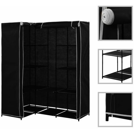 vidaXL Armadio Angolare Nero 130x87x169 cm (1/5)