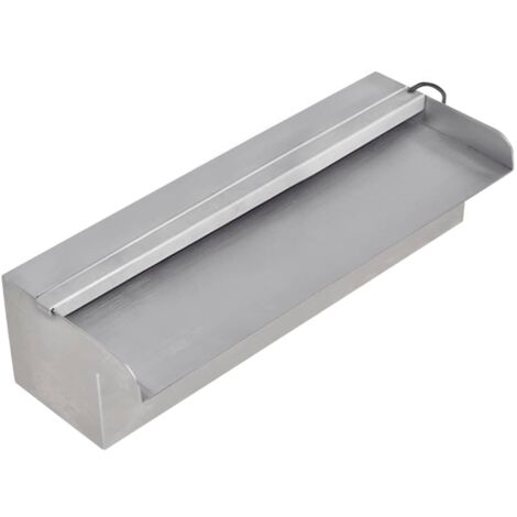 vidaXL Cascata per Laghetto Rettangolare con LED in Acciaio Inox 30 cm