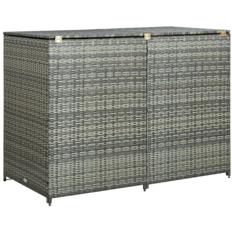 vidaXL Copribidone Rifiuti Doppio in Polyrattan Antracite 148x77x111cm (1/10)