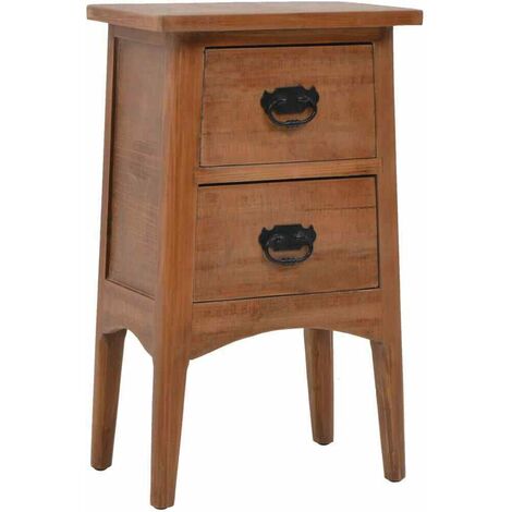 Comodino in Legno Massello di Abete 40x29x68 cm Marrone vidaXL (1/5)