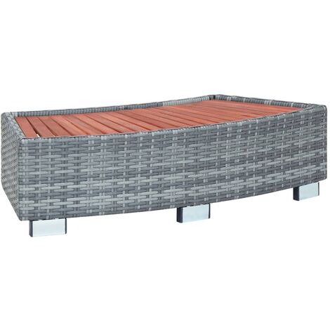 vidaXL Scalino per Spa Grigio in Polyrattan 92x45x25 cm