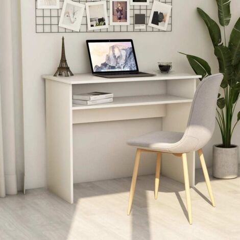 vidaXL Scrivania Bianca 90x50x74 cm in Legno Multistrato