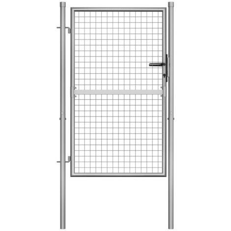 Cancello per Giardino in Acciaio Zincato 105x175cm Argento