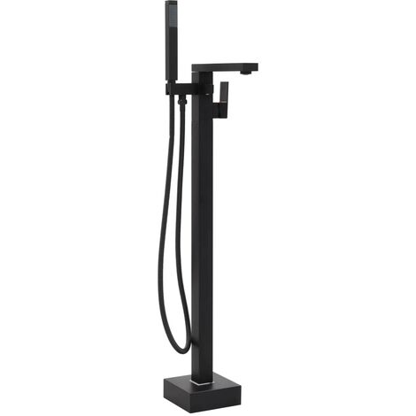 Rubinetto a Colonna Vasca da Bagno Nera Acciaio Inox 90 cm vidaXL