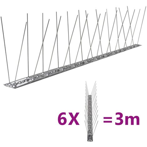 VidaXL Set dissuasori per uccelli e piccioni 40 pz acciaio 5 file