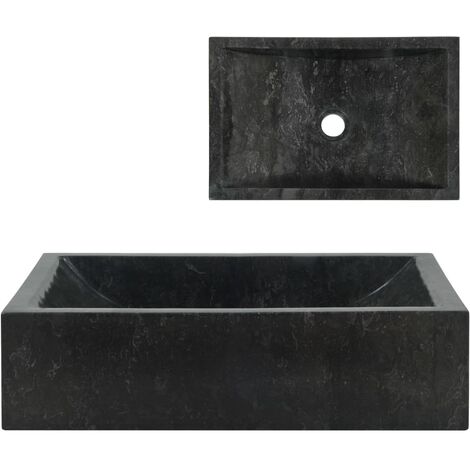 Lavello 45x30x12 cm Marmo Lucido Nero vidaXL