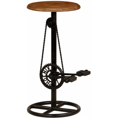Sgabelli da Bar Set 2 pz in Legno Massello e Ferro Stile industriale vari modelli modelli : Legno di Mango