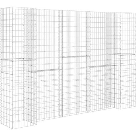 Gabbione Fioriera ad "H" in Filo di Acciaio 260x40x200 cm vidaXL