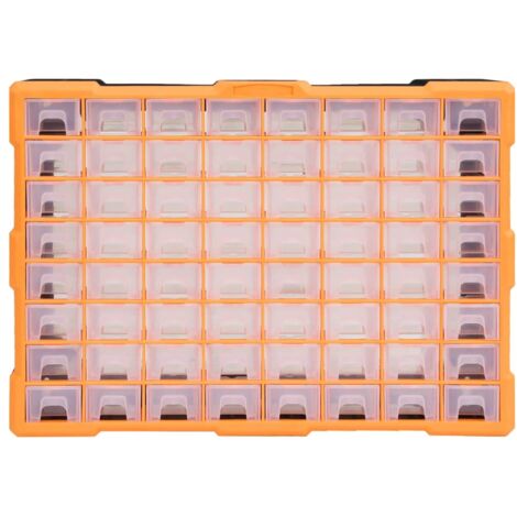 vidaXL Mobile Contenitore con 64 Cassetti 52x16x37,5 cm