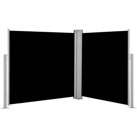 vidaXL Tenda da Sole Laterale Retrattile Nera 100x600 cm
