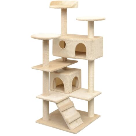 vidaXL Albero per Gatti con Tiragraffi in Sisal 125 cm Beige