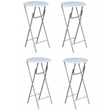 vidaXL Tavoli da Bar Set 4 pz con Ripiano in MDF Bianco