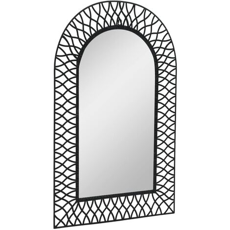 Specchio da Parete per Giardino ad Arco Nero Stile Antico vari dimensioni  dimensioni : 50 x 80