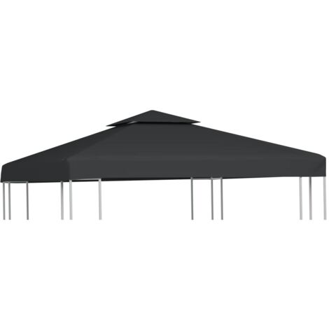 Telo di Ricambio per Gazebo 310g/mq Grigio Scuro 3x3m
