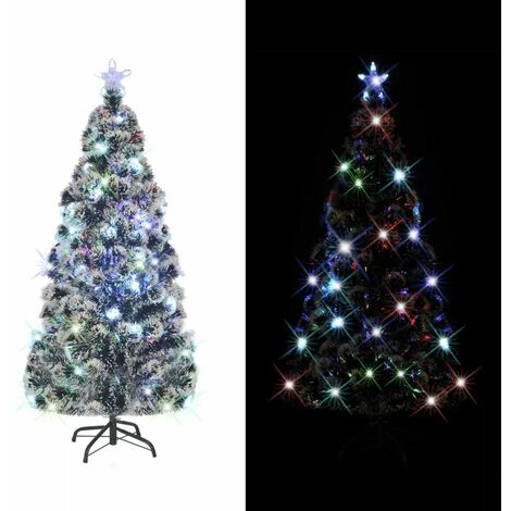 vidaXL Albero di Natale Preilluminato con Supporto e LED 180 cm Fibra Ottica