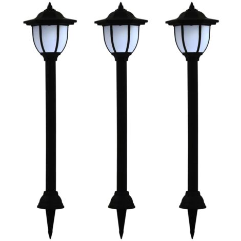 vidaXL Lampade Solari da Esterni 3pz a LED Nero