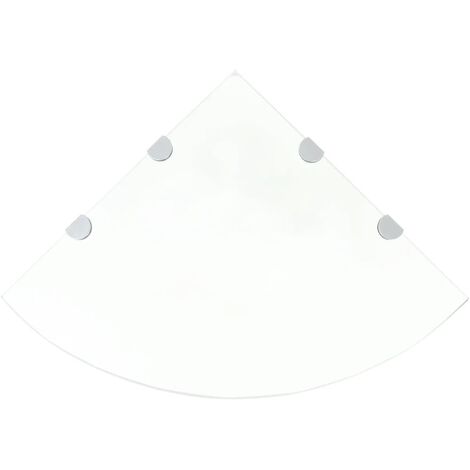 vidaXL Scaffali Angolari 2 pz Supporti Cromati e Vetro Chiaro 45x45 cm