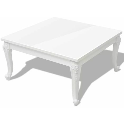 vidaXL Tavolino da Salotto 80x80x42 cm Lucido Bianco
