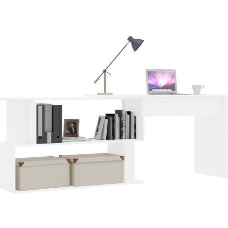 Desk Corner swivel in various colors Modern wood dimensioni : Bianco