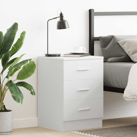 vidaXL Comodino Bianco 38x35x56 cm in Legno Ingegnerizzato