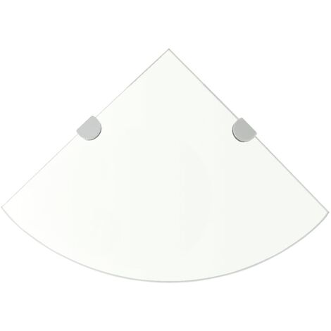 vidaXL Scaffali Angolari 2 pz Supporti Cromati e Vetro 35x35 cm (1/5)