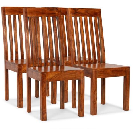 vidaXL Sedie da Pranzo 4 pz in Legno Massello Moderne