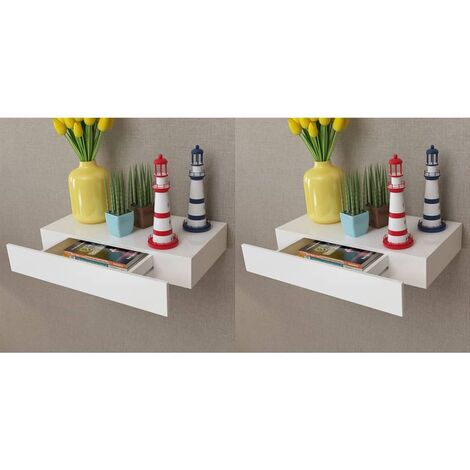Mensole con Cassetti 2 pz Bianco 48 cm vidaXL 503586