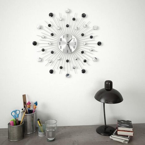 Orologio da Parete con Movimento al Quarzo Design Moderno vari colori colore : argento e nero