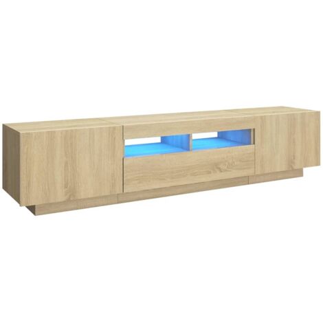 vidaXL Mobile Porta TV con Luci LED Rovere Sonoma 180x35x40 cm