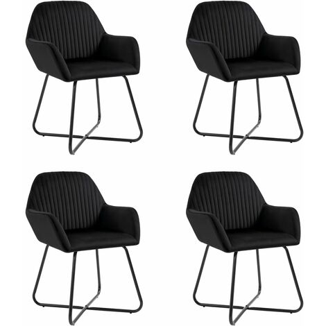 Sedie da Pranzo 4 pz Nere in Velluto vidaXL 996523 (1/5)