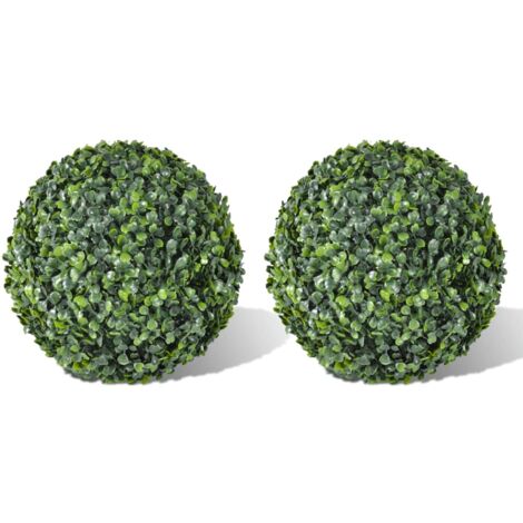 vidaXL Sfere di Bosso 2 pz Arte Topiaria con Foglie 35 cm