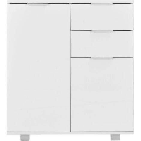 Credenza con Finitura Lucida in Legno Cassetti e Ante Design Moderno vari colori colore : BIANCO