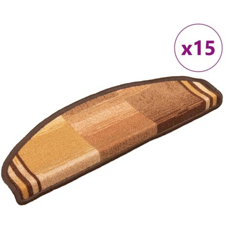 vidaXL Tappetini Autoadesivi per Scale 15 pz Marronie 65x21x4 cm