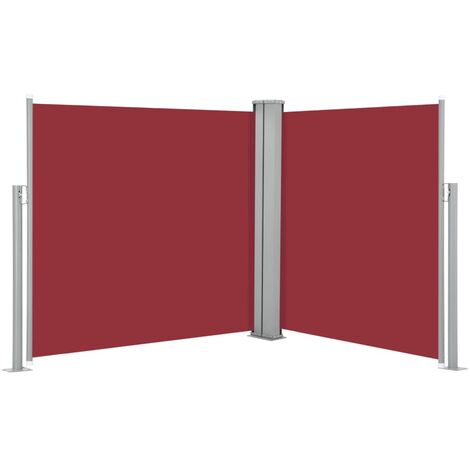 vidaXL Tenda da Sole Laterale Retrattile Rossa 100x600 cm