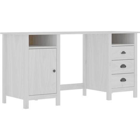 vidaXL Credenza Hill Bianca 150x50x74 cm in Legno Massello di Pino