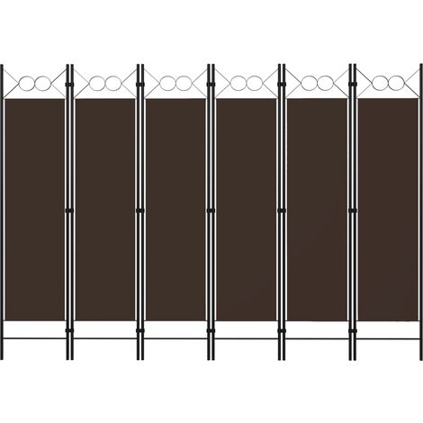 vidaXL Paravento 6 Pannelli Marrone 240x180 cm - Divisorio Decorativo