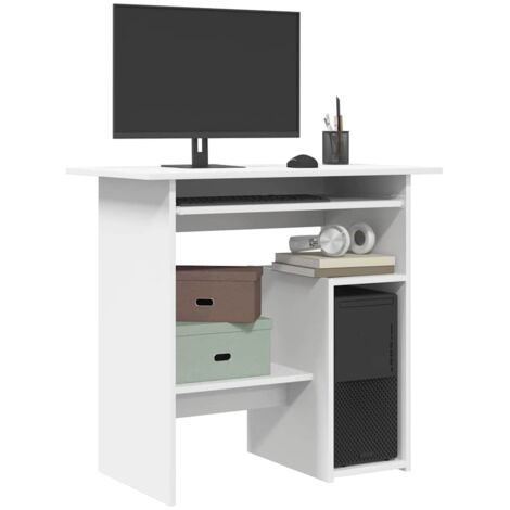 vidaXL Scrivania Bianca 80x45x74 cm in Legno Multistrato