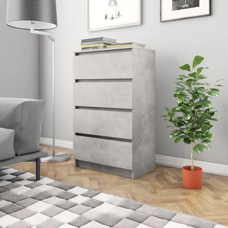 Contemporary sideboard wooden chest of drawers with 4 drawers 60x35x98,5 cm  various colors colore : Cemento
