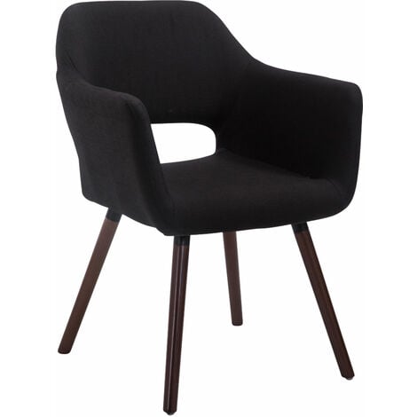 Poltroncina da visitatore in tessuto moderna gambe in legno scuro vari  colori colore : nero