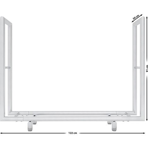 Gardguard Set Di 2 Supporti Regolabili Per Legna Da Ardere In Acciaio Antiruggine - Con Viti, Striscia Di Tenuta E Ganci, Dimensioni 33x10x15 Cm, Per Camino E Esterno