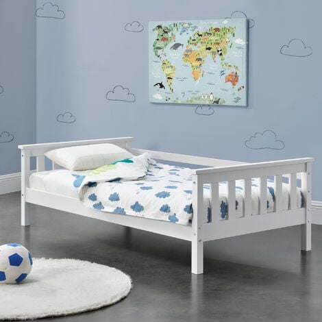 Letto per bambini con testiera e pediera design moderno bianco varie  dimensioni dimensioni : 70x140 cm