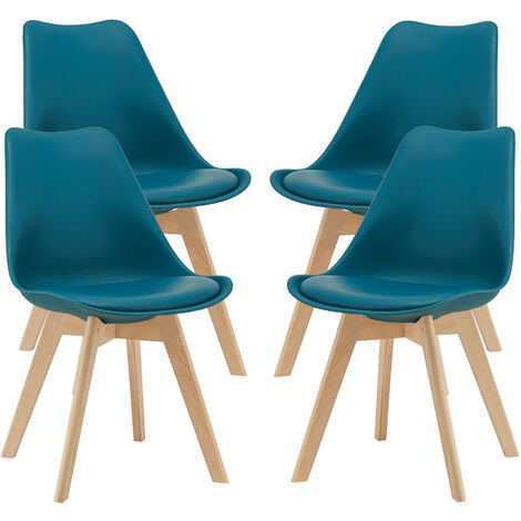 Set 4 sedie da pranzo gambe in legno di faggio seduta in similpelle vari  colori colore 